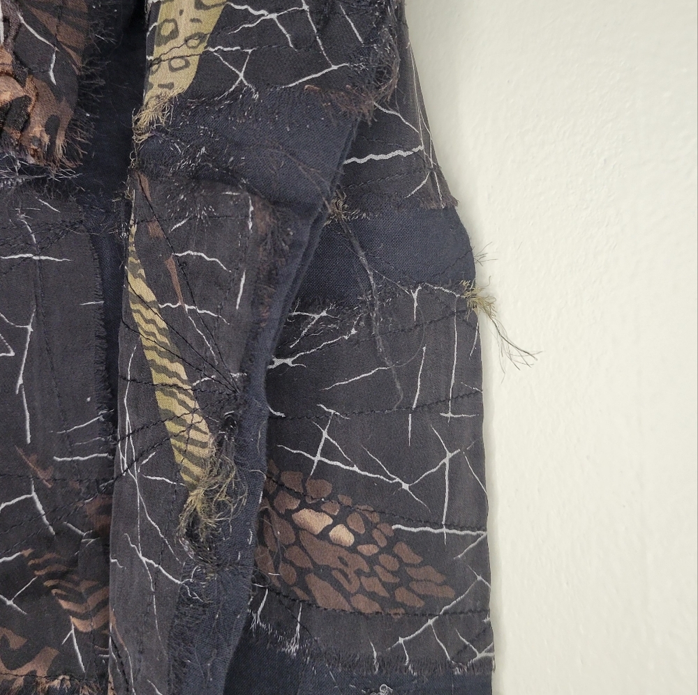 Chicos Animal Print Distressed Patchwork Light Ja… - image 7